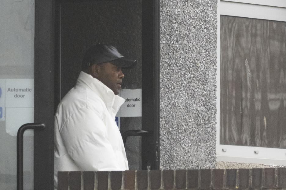 Moffat Konofilia, an asylum seeker convicted of sexual assault, leaving a building.