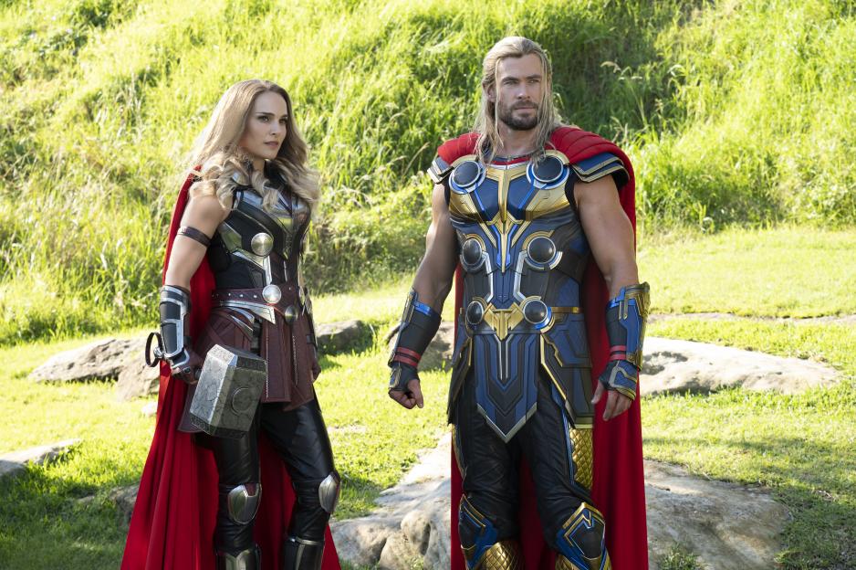 Mighty Thor and Thor in Marvel Studios' *Thor: Love and Thunder*.