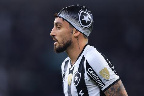 Alex Telles of Botafogo during a soccer match.