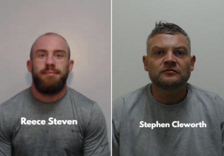 Mugshots of Reece Steven and Stephen Cleworth.