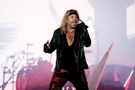 SYDNEY, AUSTRALIA - NOVEMBER 11: Vince Neil of Mötley Crüe performs at GIANTS Stadium on November 11, 2023 in Sydney, Australia. (Photo by Don Arnold/WireImage)