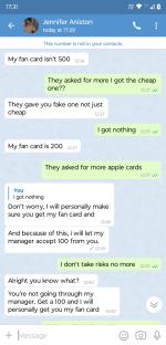 Screenshots of a text message conversation showing a scam attempt.