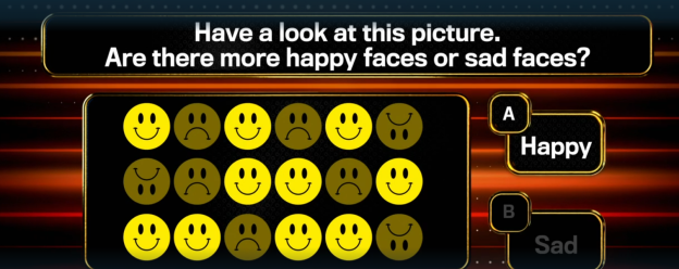 Quiz: Are there more happy or sad faces in this image?