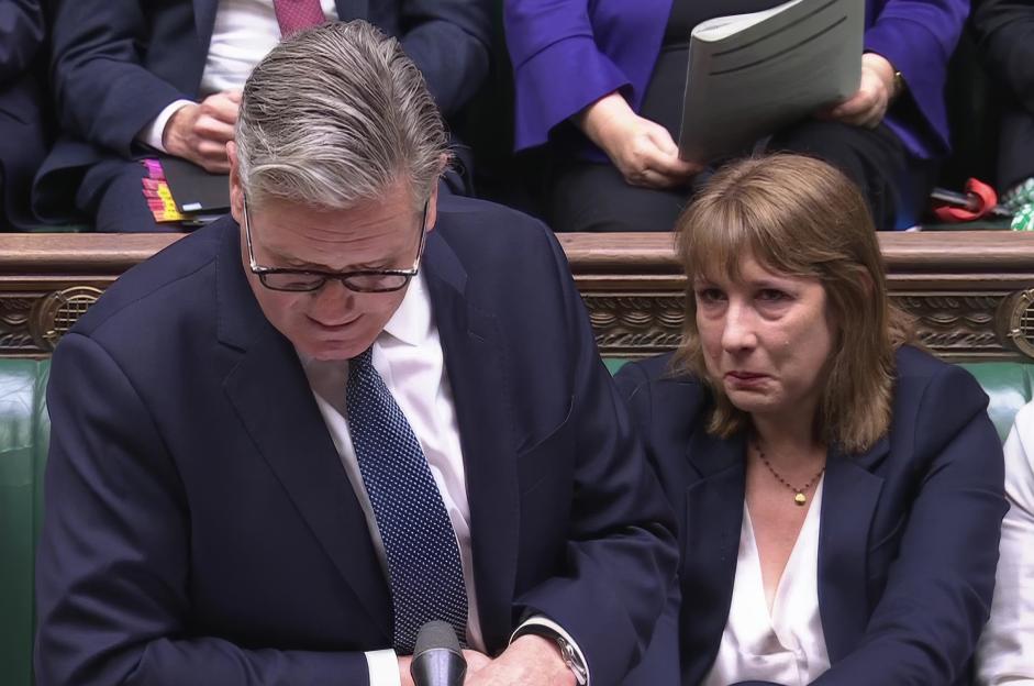 Rachel Reeves and Keir Starmer during Prime Minister's Questions.