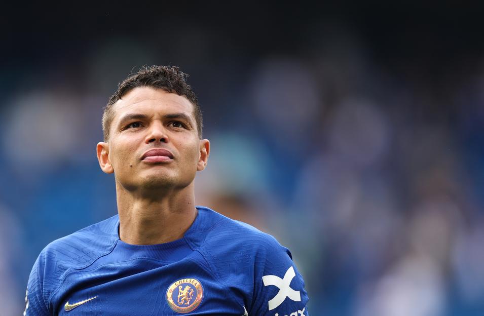 Thiago Silva of Chelsea in his final appearance.