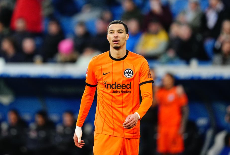 Hugo Ekitiké of Eintracht Frankfurt at a Bundesliga match.