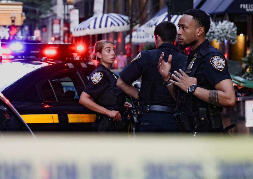 New York City police officers at an active shooter scene.
