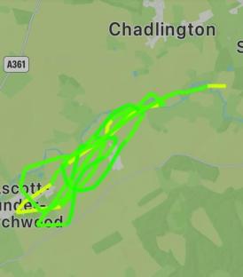 Screenshot of an Instagram post showing a flight path over Jeremy Clarkson's farm and subsequent comments.