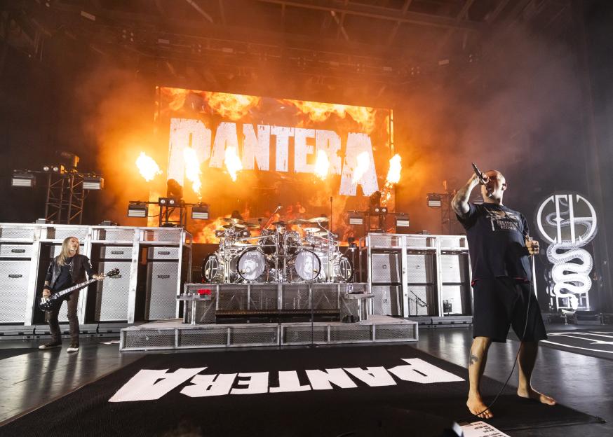 Pantera performing live on stage.