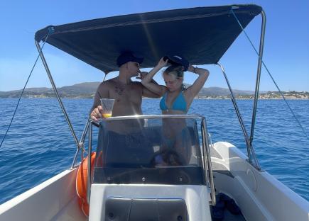 Couple on a boat.