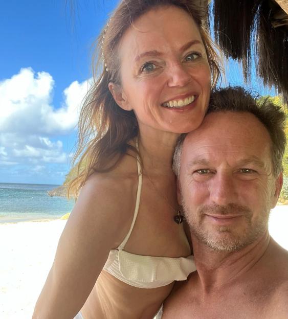 Christian and Geri Horner on a beach.
