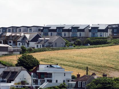Houses on a hillside.