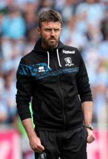 Michael Carrick, manager of Middlesbrough, on the sidelines.