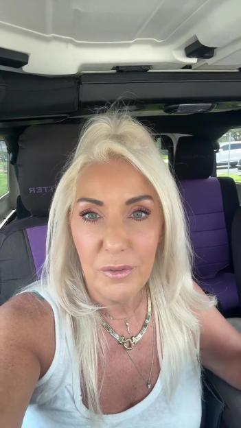 Toni's mum in a car, discussing Harrison's exit from Love Island.