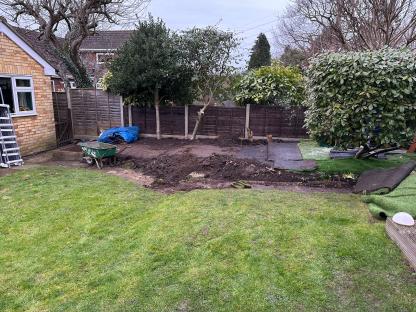 DIY pool installation in progress.