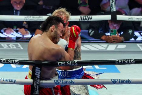 Mandatory Credit: Photo by John Salangsang/Shutterstock (15377333gk) Jake Paul vs Julio Cesar Chavez Jr. MVP's Jake Paul vs. Julio Cesar Chavez Jr., featuring Zurdo Ramirez vs. Yuniel Dorticos Unified Cruiserweight World Title, Anaheim, California, USA - 28 Jun 2025