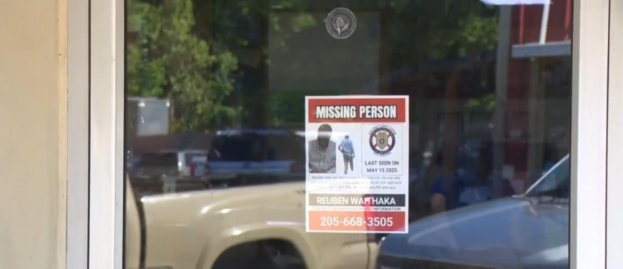 Missing person poster for Reuben Wanthaka in Calera, Shelby County.