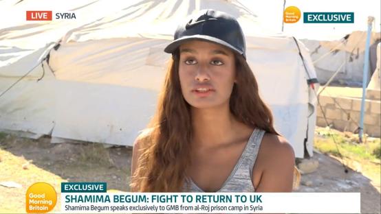 Shamima Begum interviewed on Good Morning Britain from a Syrian prison camp.