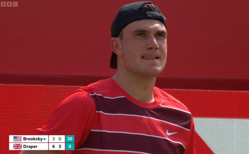 Jack Draper during a tennis match.