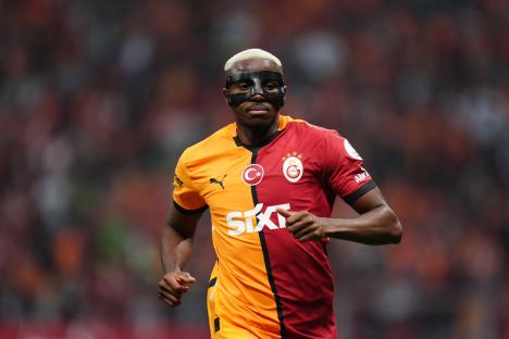 Victor Osimhen of Galatasaray playing soccer.