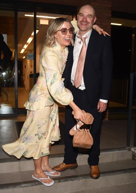 Joe Duttine and Sally Carman at an after-party.