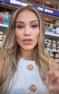 Diletta Leotta at a soccer stadium.