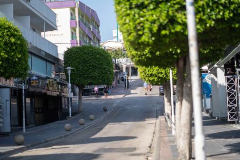 Empty street in Magaluf, Spain.