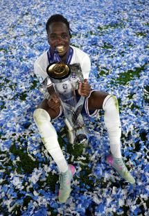 England's Jonathan Rowe celebrates with the UEFA European Under-21 Championship trophy.