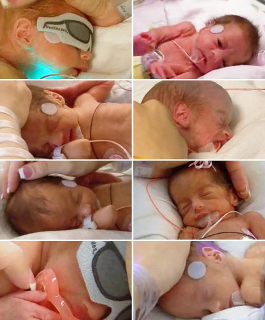 Collage of eight octuplets.