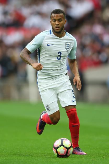 Ryan Bertrand of England playing soccer.