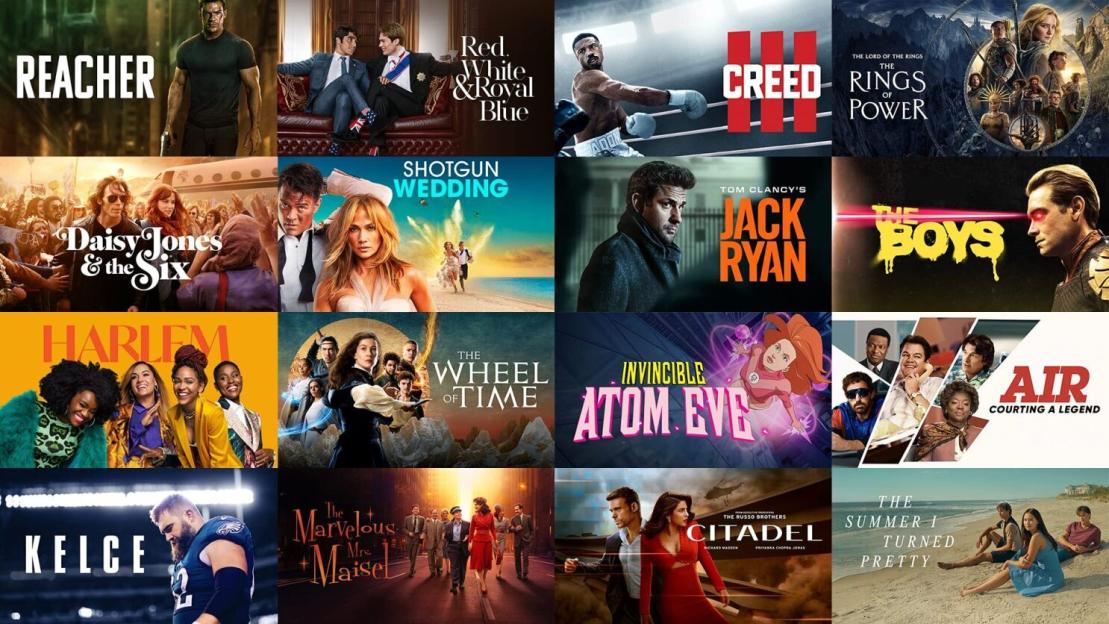 Collage of Prime Video show and movie titles.