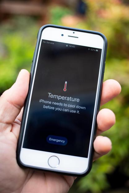 iPhone overheating warning message.