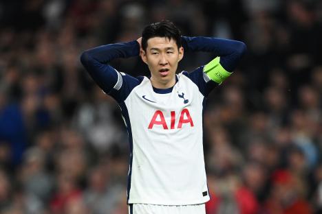 Son Heung-Min of Tottenham Hotspur during a UEFA Europa League match.