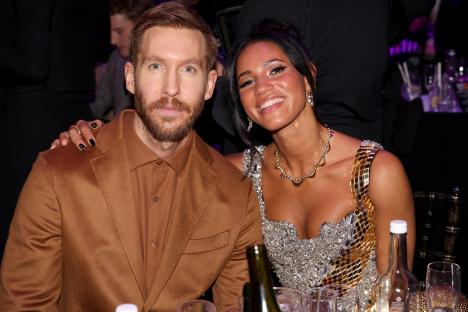 Calvin Harris and Vick Hope at the BRIT Awards.