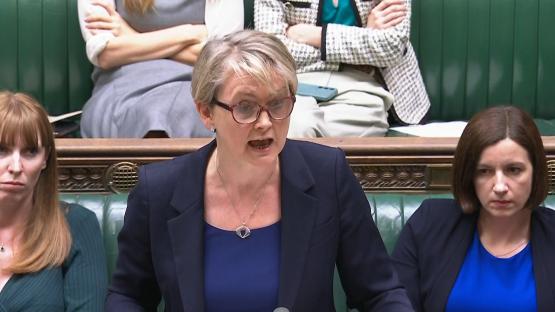 Home Secretary Yvette Cooper speaking in the House of Commons.