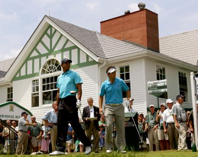 Tiger Woods and Nick Dougherty at the U.S. Open.
