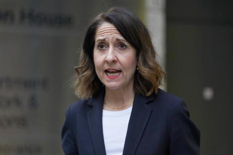 Liz Kendall, Work and Pensions Secretary, speaking to the media.