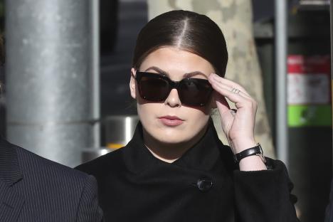 Belle Gibson arriving at the Federal Court in Melbourne.