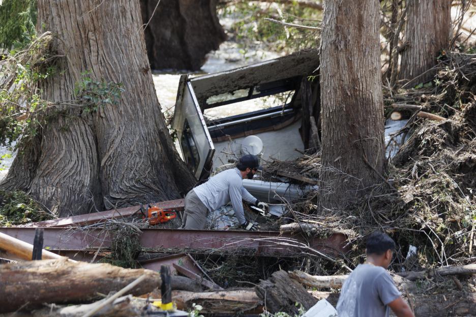 Flood damage cleanup in Kerrville, Texas.