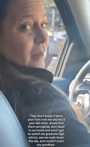Screenshot of a woman in a car, narrating a chilling prediction about the future.