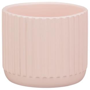 Pink ribbed planter.