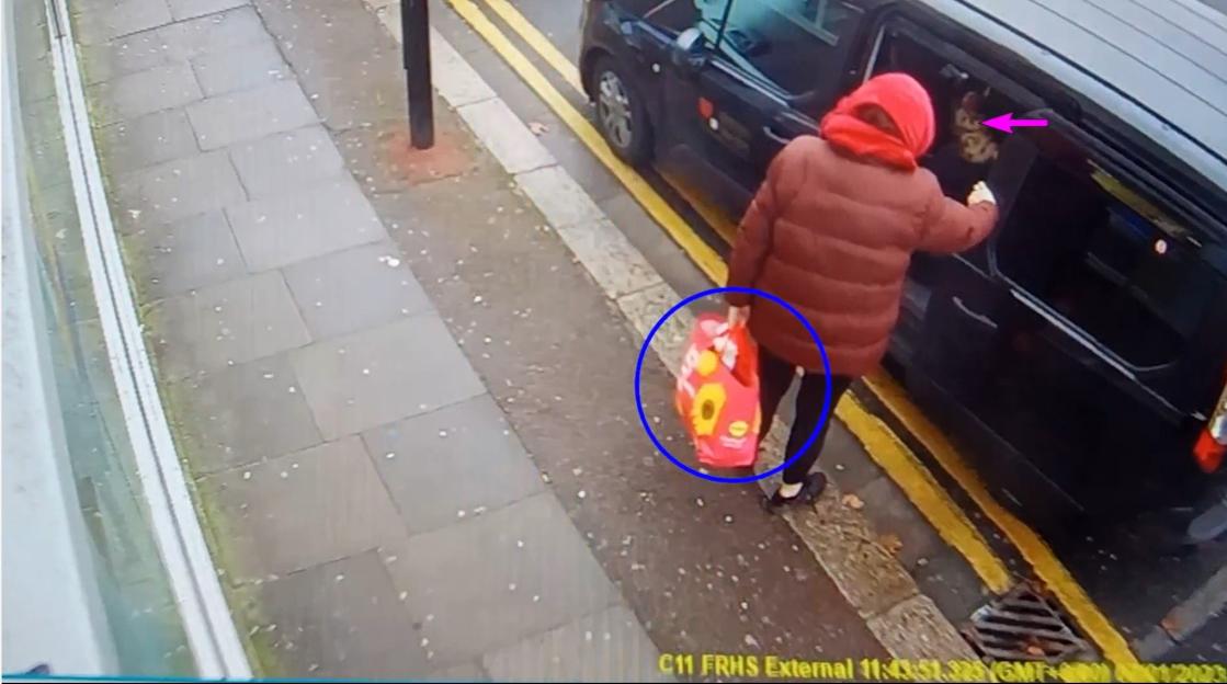 CCTV footage of Constance Marten and baby Victoria with Mark Gordon arriving in East Ham.
