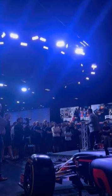 Christian Horner giving a farewell speech.