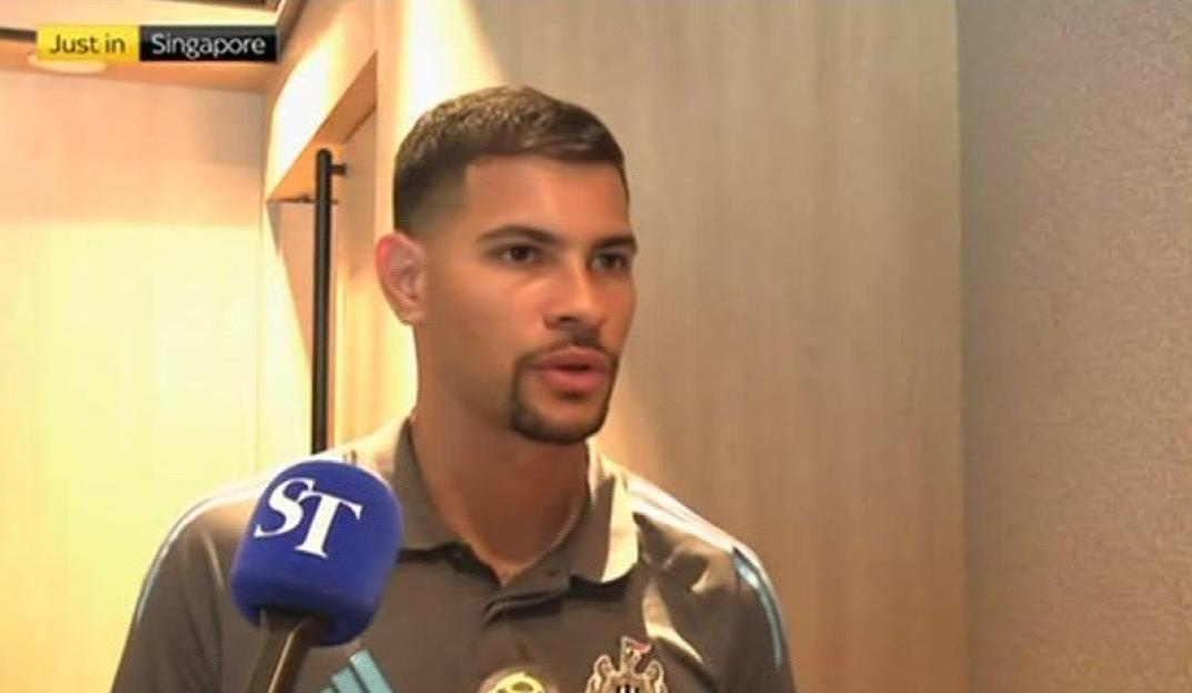 Screenshot of a Sky Sports News broadcast featuring an interview with a man.