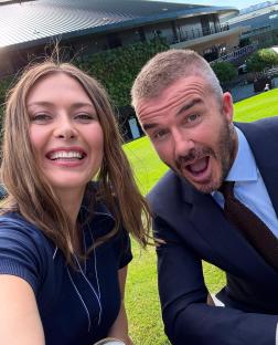 Selfie of a man and woman smiling.