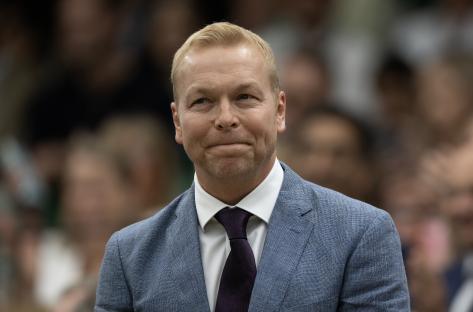 Sir Chris Hoy in the Royal Box at Wimbledon.