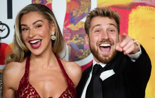 Sam Thompson and Zara McDermott at the BRIT Awards 2024.