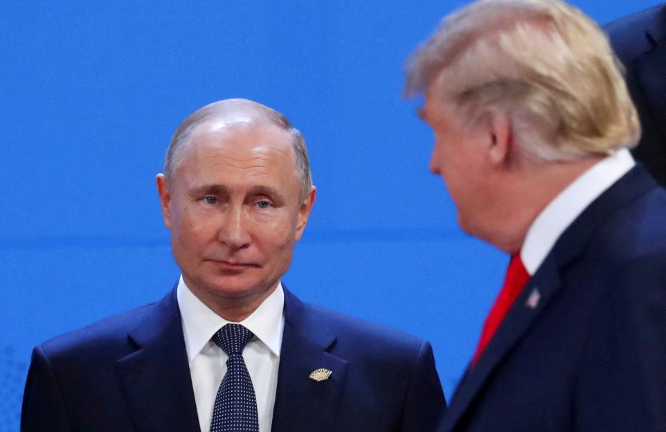 Vladimir Putin and Donald Trump at a summit.
