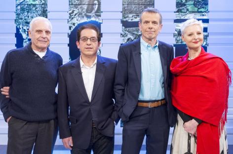 Peter Dean, Nej Adamson, Tom Watt, and Linda Davidson on Good Morning Britain.