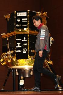 ispace CEO Takeshi Hakamada at a press conference about the failed lunar landing.